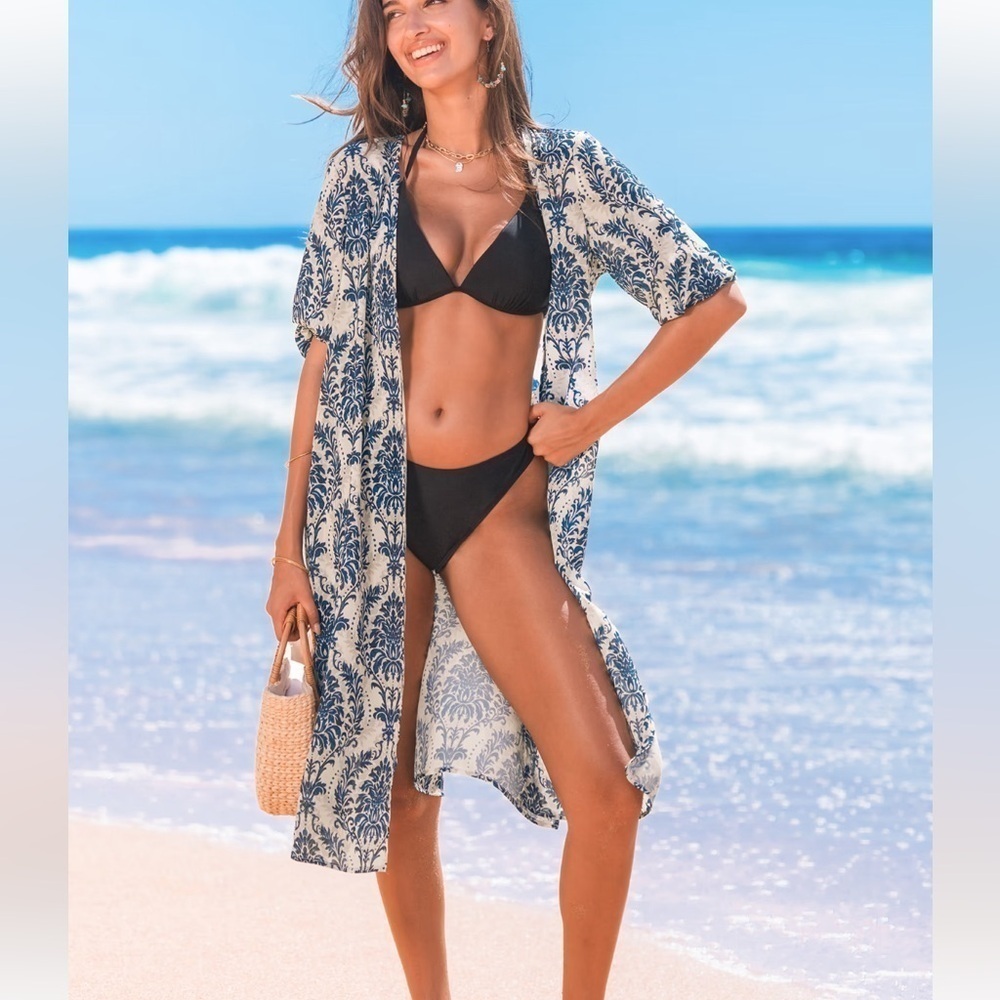 Cupshe All Dolled Up Ornate Cover-Up Kimono M